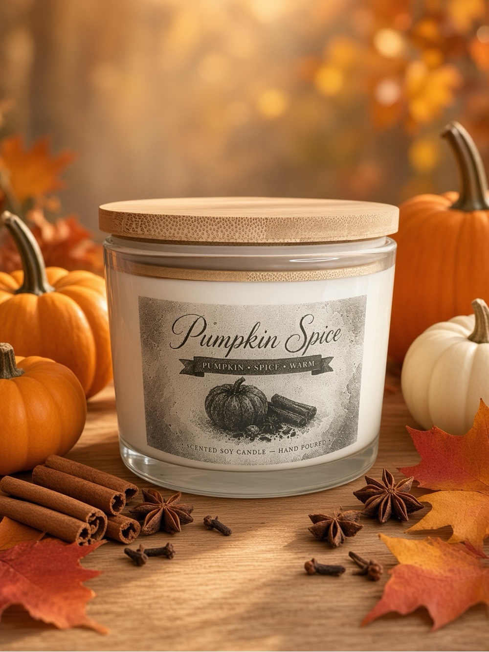 16oz Pumpkin Spice Soy Wax Candle | Fall Scented Candle